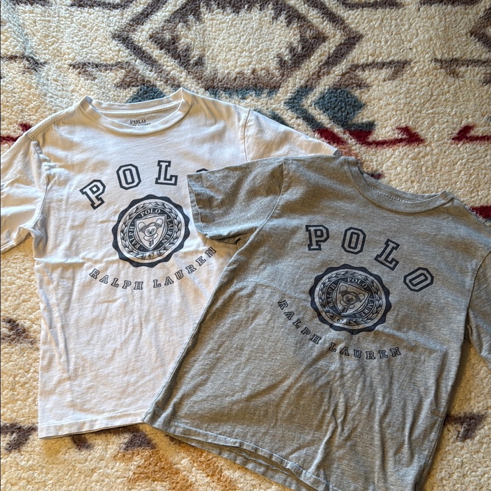 Polo by Ralph Lauren Kids' Gray and White Short Sleeve Tees